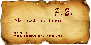 Pórszász Ervin névjegykártya